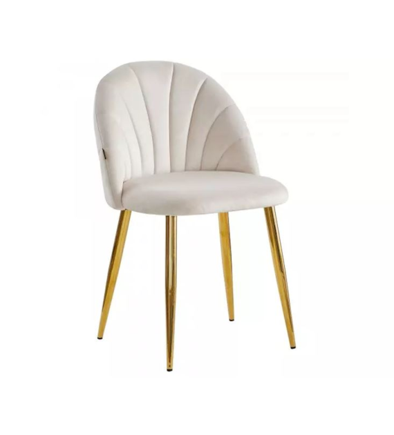 KRZESŁO TAPICEROWANE ROYAL KREMOWE ZŁOTE HY-618