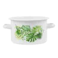 GARNEK EMAL ZDOBIONY 2L MONSTERA 16CM B/P VK-1610