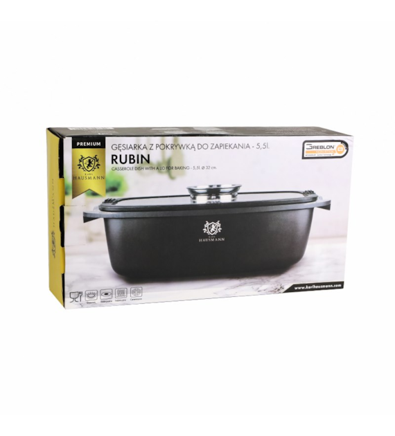 GĘSIARKA GRANITOWA Z/P 5,5L 32X22CM KH7 RUBIN