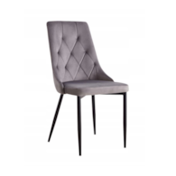 KRZESŁO TAPICEROWANE RETRO SZARY C-849