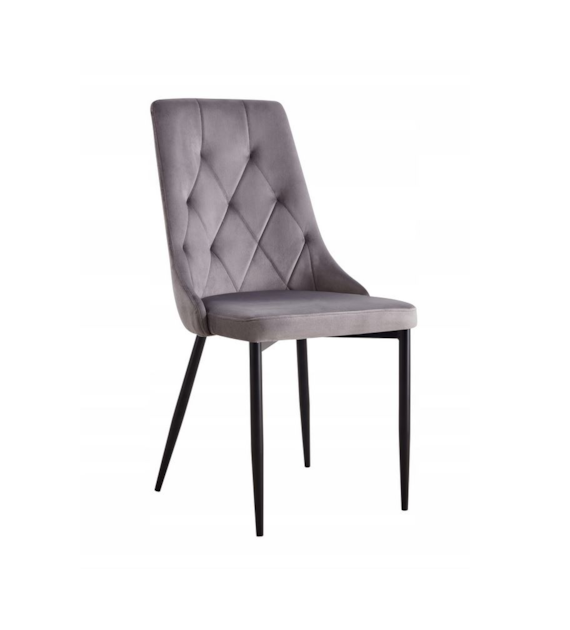 KRZESŁO TAPICEROWANE RETRO SZARY C-849