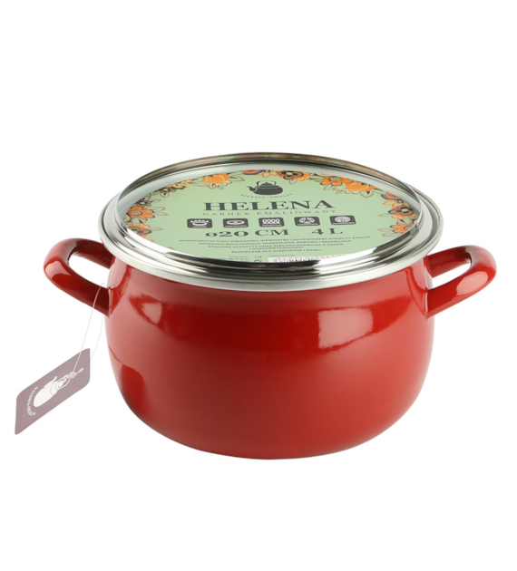 GARNEK EMALIOWANY CZERW. HELENA 4L 20CM ZX20