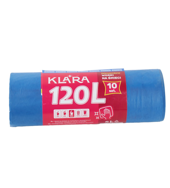 KLARA WORKI NA ŚMIECI 120L 10SZT LDPE NIEBIESKIE