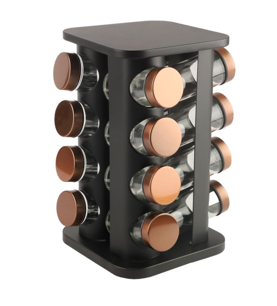 STOJAK NA PRZYPRAWY 16EL ZE SZKL POJEMNIKAMI 3402B