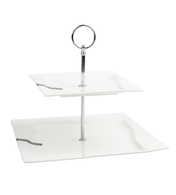 PATERA DWU-POZIOMOWA SREBRNA VIVA