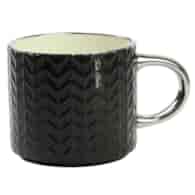 KUBEK PORCELANOWY 470ML SREBRNY/CZARNY PL24005C