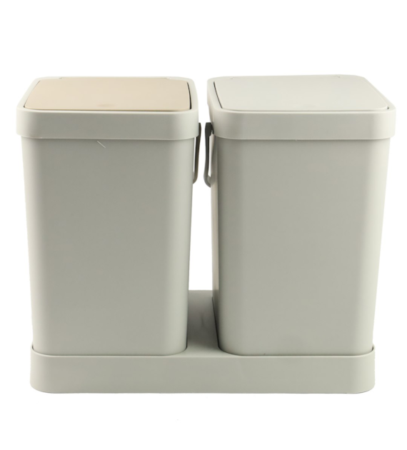 KOSZ DO SEGREG. ŚMIECI 2-KOM. 32L SZARY 7317