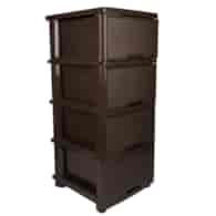 REGAŁ RATTAN 4 SZUFLADY BRĄZ VK123094