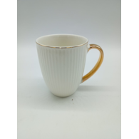 KUBEK PORCELANOWY330ML RYFLOWANY BIAŁY  3806