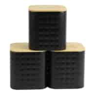 KPL 3 CZARNYCH POJEMNIKÓW STALOWYCH VINTOGS-03074A