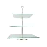 PATERA SZKLANA 3 POZIOM. KWADRAT 21-25-30CM SAVONA