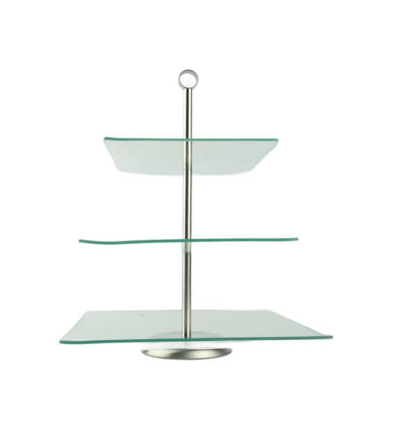 PATERA SZKLANA 3 POZIOM. KWADRAT 21-25-30CM SAVONA