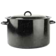 POWIDLAK EMALIOWANY 32CM 15L Z SITKIEM CZARNY SIL