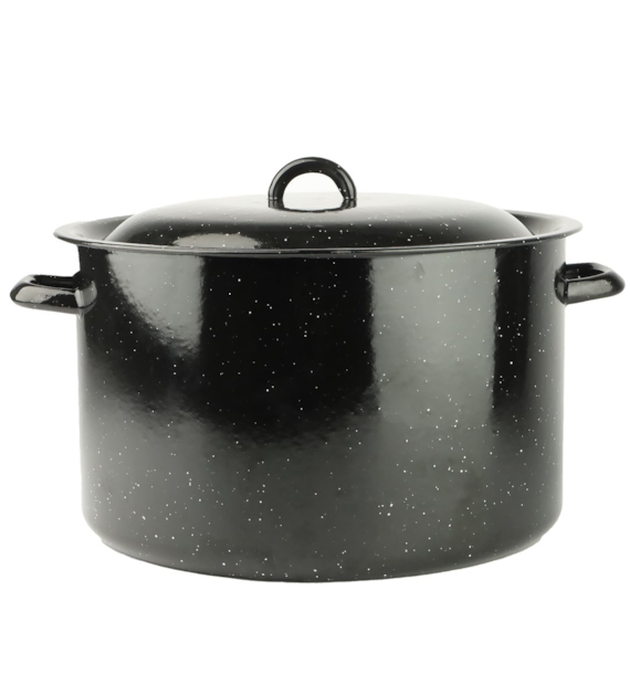 POWIDLAK EMALIOWANY 32CM 15L Z SITKIEM CZARNY SIL