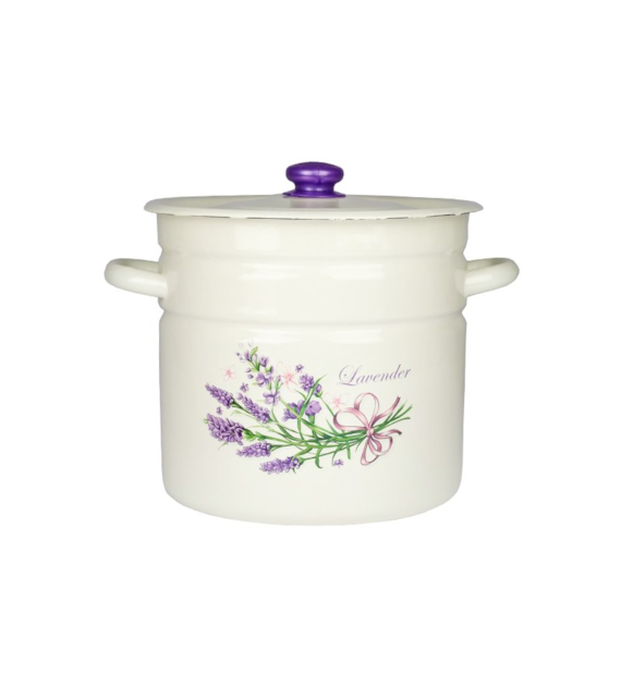 GARNEK EMALIA ZDOB LAWENDA 12L 26CM Z/P VK-1624