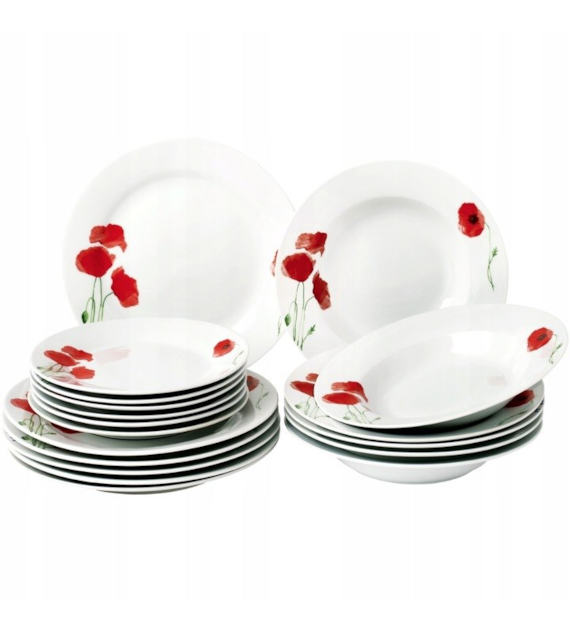 KPL. OBIADOWY 18CZ OKRĄGŁY MODENA MAKI PORCELANA