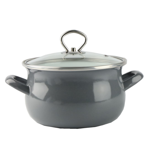 GARNEK EMALIOWANY SZARY HELENA 3L 18CM ZX18