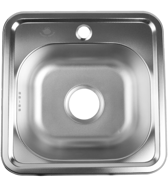 ZLEW JEDNOKOMOROWY STALOWY 38x38x18CM LS-3838