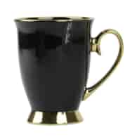 KUBEK PORCELANOWY ZŁOTA STOPKA CZARNY N23088CZ