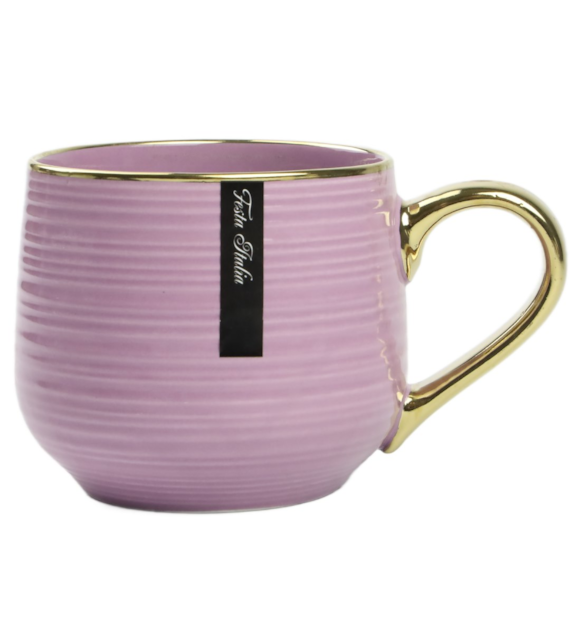 KUBEK PORCELANOWY 400ML ZŁOTY/FIOLETOWY PL24007F