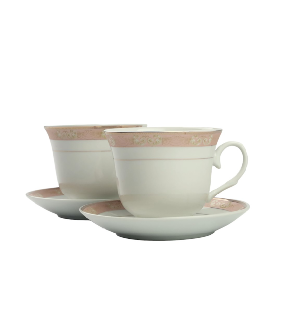 KPL. 2 FILIŻANEK ZE SPODKIEM 250ML ELENA FE-GD06