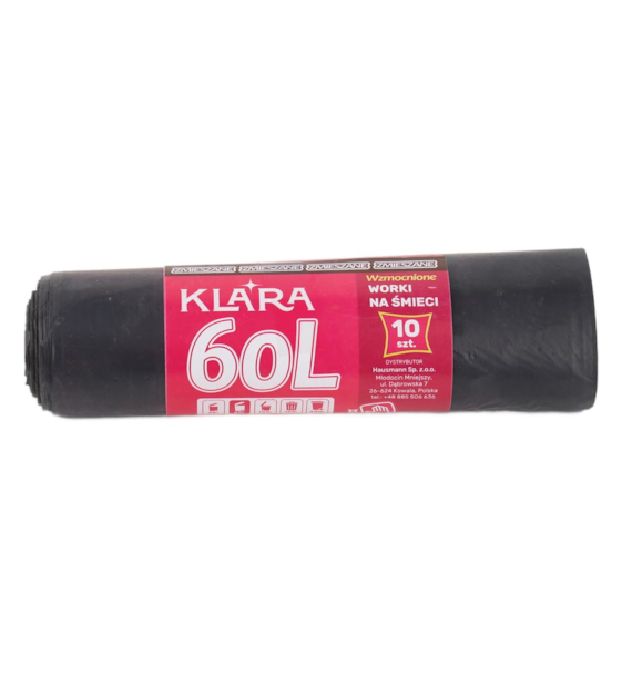 KLARA WORKI NA ŚMIECI 60L 10SZT LDPE CZARNE