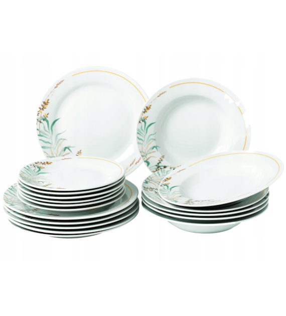 KPL. OBIADOWY 18CZ OKRĄGŁY MODENA TRAWA PORCELANA