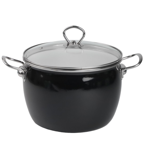 GARNEK EMALIOWANY CZARNY MARYNA 22CM TT-QX22