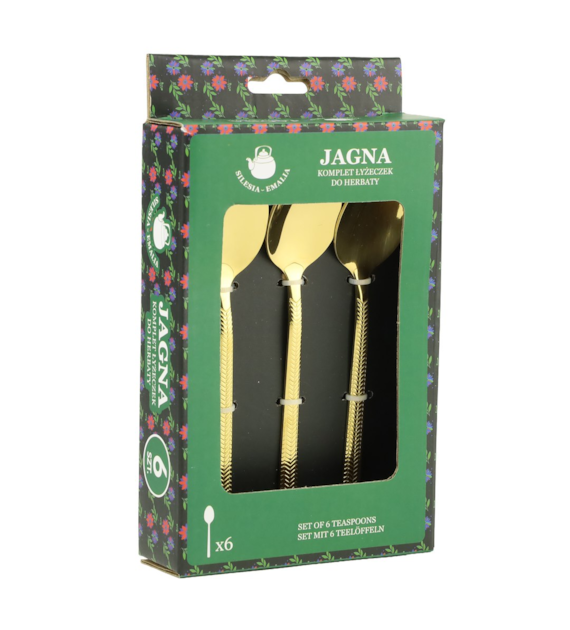 KPL.ŁYŻECZEK DO HERBATY JAGNA 6SZT ZŁOTE SILE6179