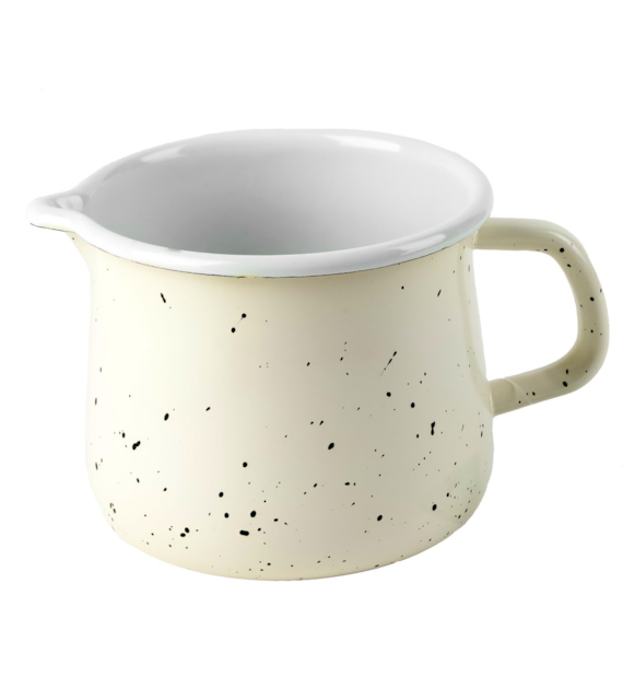 KUBEK EMALIOWANY WYLEWKA 1,1L KREM MARMUR TB-TB12
