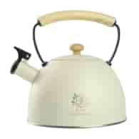 CZAJNIK STALOWY Z DREWNIANĄ RĄCZKĄ KREM -GS-04567C