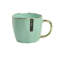 KUBEK PORCELANOWY 400ML ZŁOTY/MIĘTOWY PL24003M