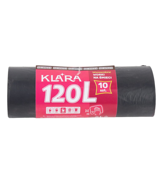 KLARA WORKI NA ŚMIECI 120L 10SZT LDPE CZARNE